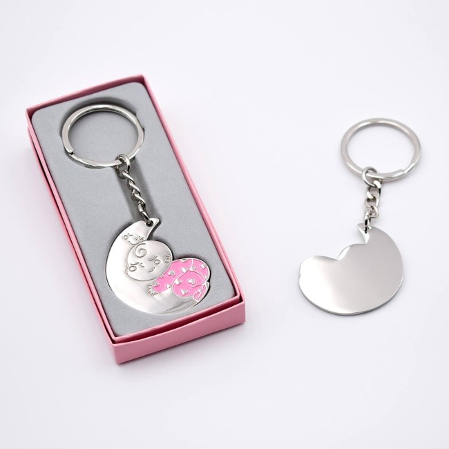 Llavero Niña Luna Rosa