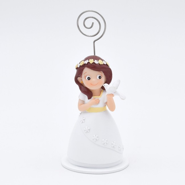 Sujeta tarjeta Niña Comunión Paloma