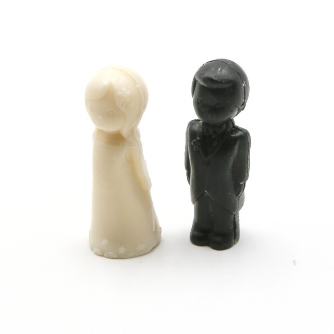 Pareja novios jabón con caja