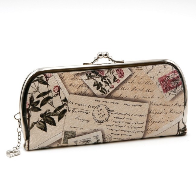 Billetera Estampado Vintage con Colgante