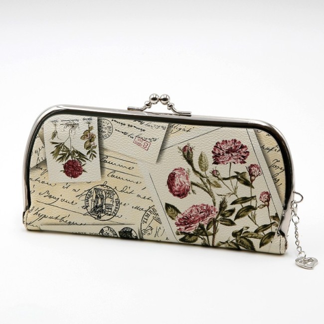 Billetera Estampado Vintage con Colgante