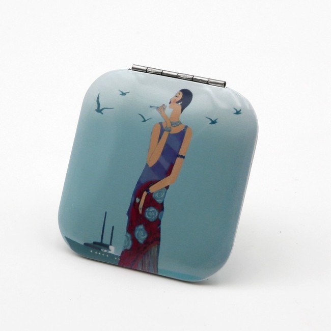 Espejo Doble Aluminio Chicas Art Déco