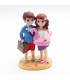 Figura para tarta novios en la playa con flotador y maleta