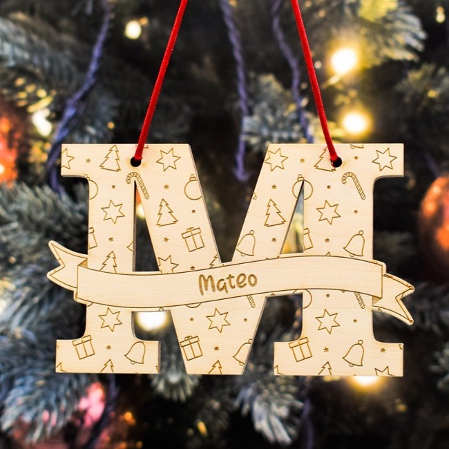 Adorno navideño letra M