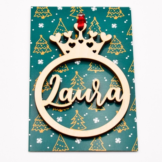 Adorno corona corazones navidad