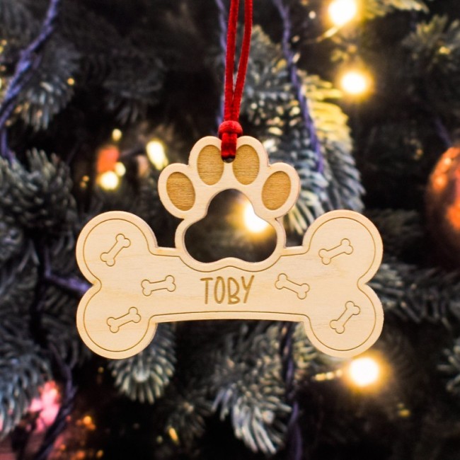 Adorno navidad nombre perro