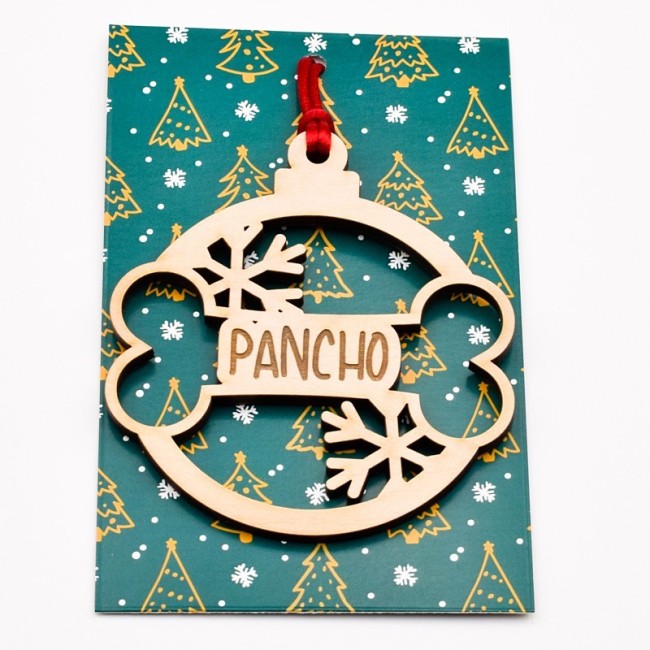 Bola para árbol de navidad nombre perro