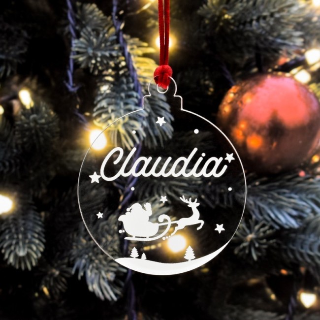 Adorno Navideño personalizado de Papá Noel en Metacrilato