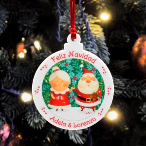Bola de Navidad Pareja Papá Noel Personalizada