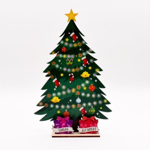 Adorno árbol navidad regalo madera