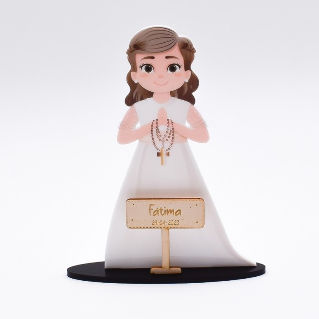 Cake Topper Silueta Niña Rubia Personalizado