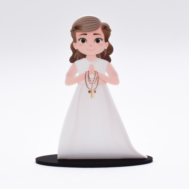 Cake Topper Silueta Niña Rubia Personalizado