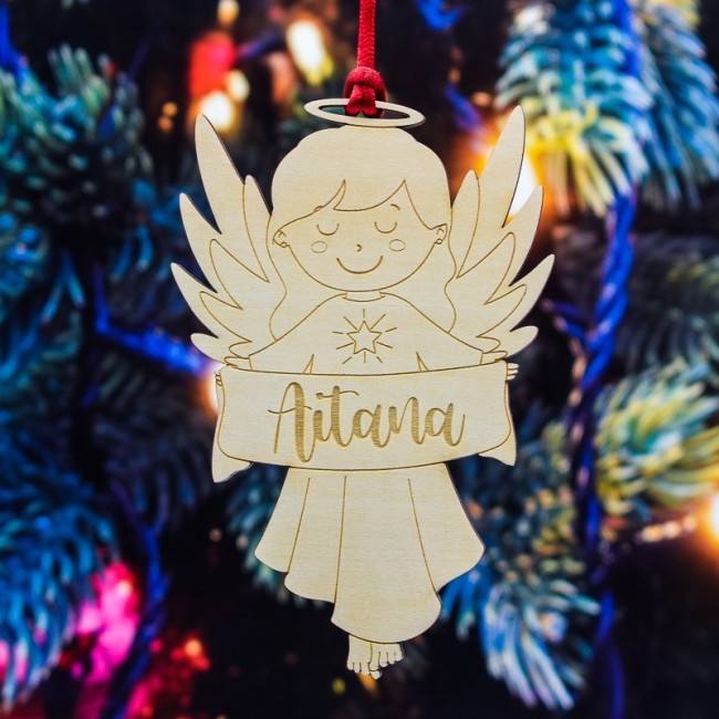 Adorno navideño Ángel niña con nombre