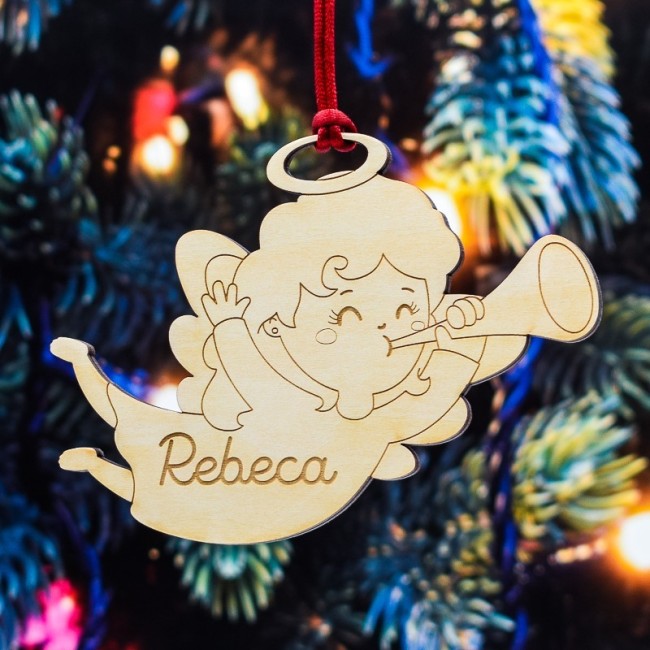 Adorno navideño angelita trompeta