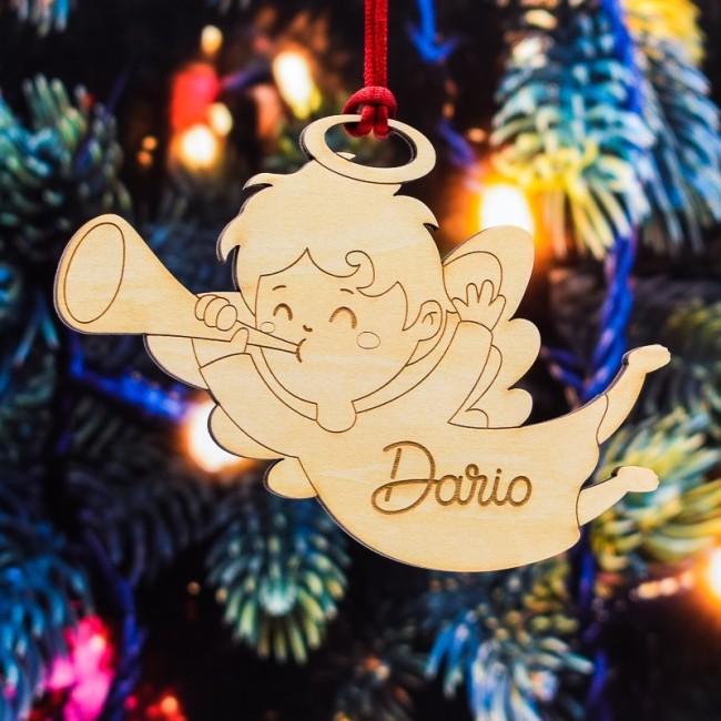 Adorno angelito trompeta Navidad