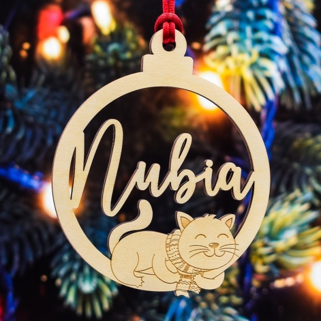 adorno navideño de gato tumbado