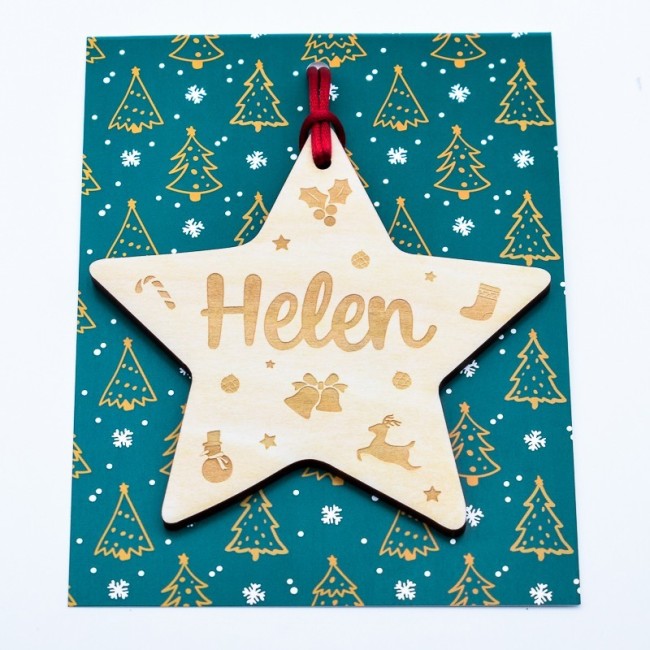 Bola árbol Navidad con nombre