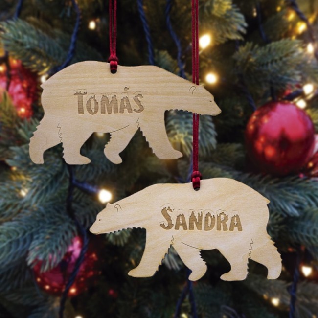 Set 2 Adornos de Navidad Personalizados Osos Polares