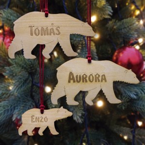 set 3 osos polares adorno navidad