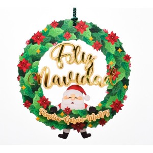 Corona navideña Feliz Navidad