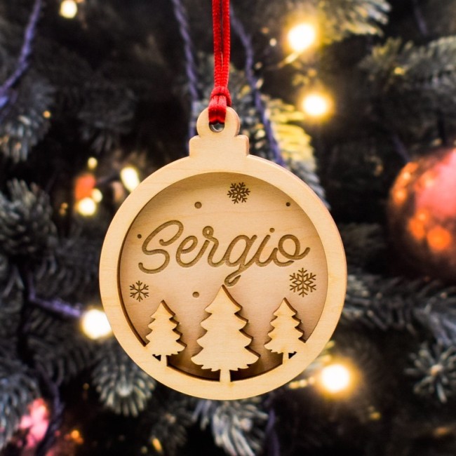Bola de Navidad con Abetos personalizable
