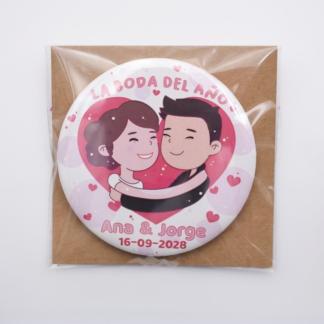 Chapa personalizada pareja boda