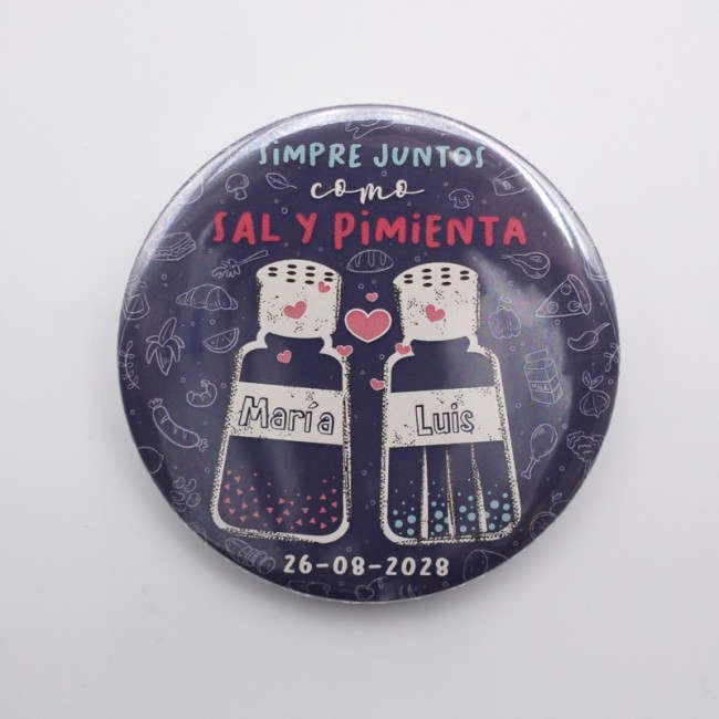 Chapa personalizada sal y pimienta