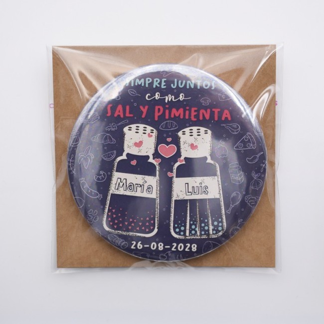 Chapa personalizada sal y pimienta