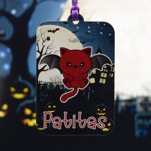 Adorno halloween gato vampiro