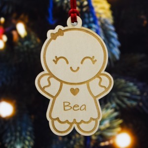 Adorno de Navidad personalizado galleta de jengibre chica