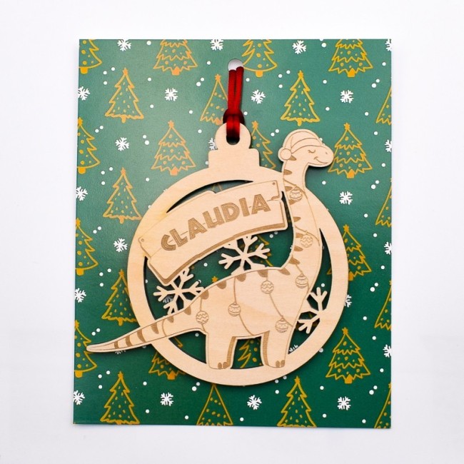 Bola de Navidad con Dinosaurio personalizable