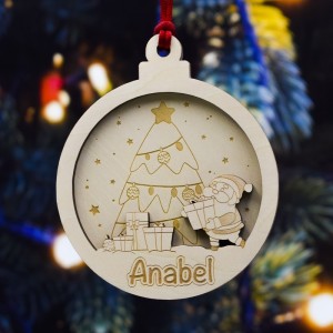Bola de Navidad de Papá Noel con regalos personalizada