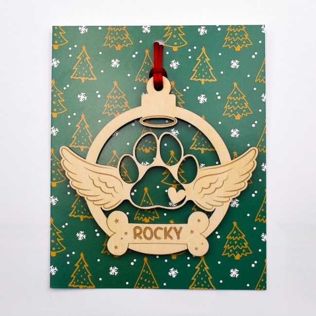 Bola de Navidad de huella de perro personalizada