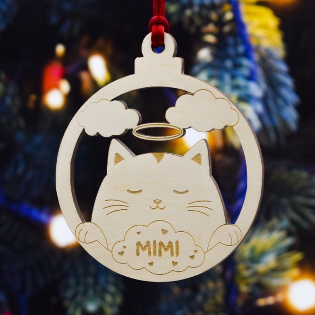 adorno navideño en memoria de gato