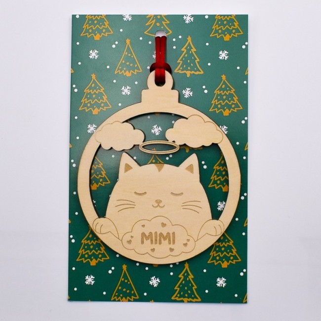 decoración navideña personalizada gato con halo