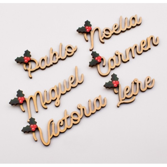 Marcasitios navideño con nombre