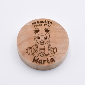 Abrebotellas Madera Niña Bautizo Rana Personalizado