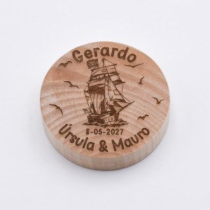 Abrebotellas Madera Barco Boda Personalizado