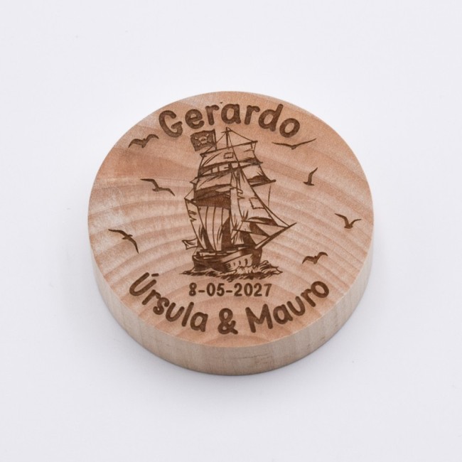 Abrebotellas Madera Barco Boda Personalizado
