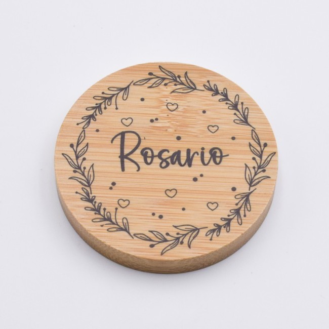 Espejo Madera Hojas Personalizado