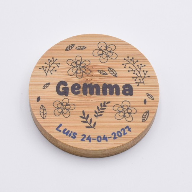 Espejo Madera Hojas Personalizado Invitada