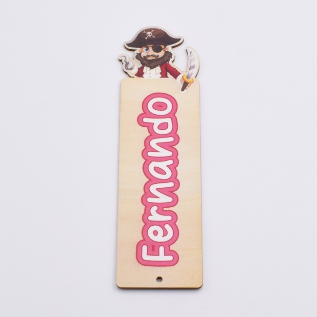Marcapáginas Madera Pirata Personalizado