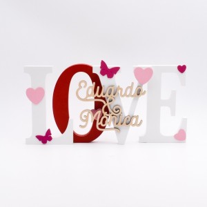 Letras love blancas y rojas para bodas