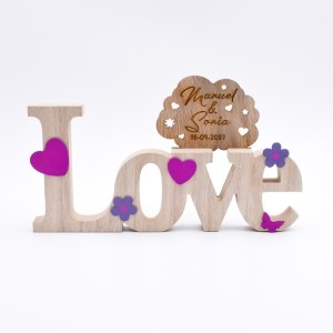 Letras love madera para bodas