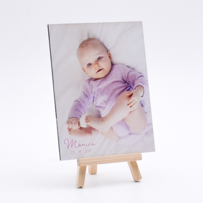 Foto Madera Niña Bautizo Soporte Personalizada
