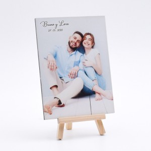 Foto Madera Pareja Novios Soporte Personalizada