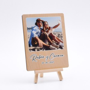 Portafotos Madera Boda Soporte Personalizada