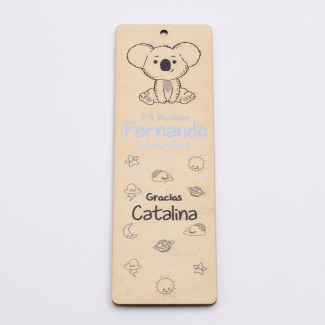 Marcapáginas Niño Bautizo Koala Personalizado