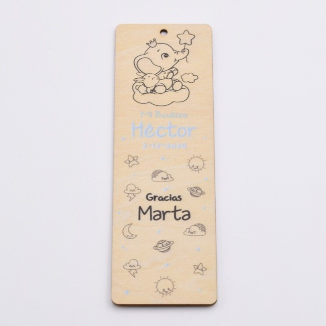 Marcapáginas Niño Bautizo Elefante Personalizado