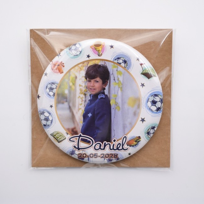 chapa personalizada diseño fútbol con foto